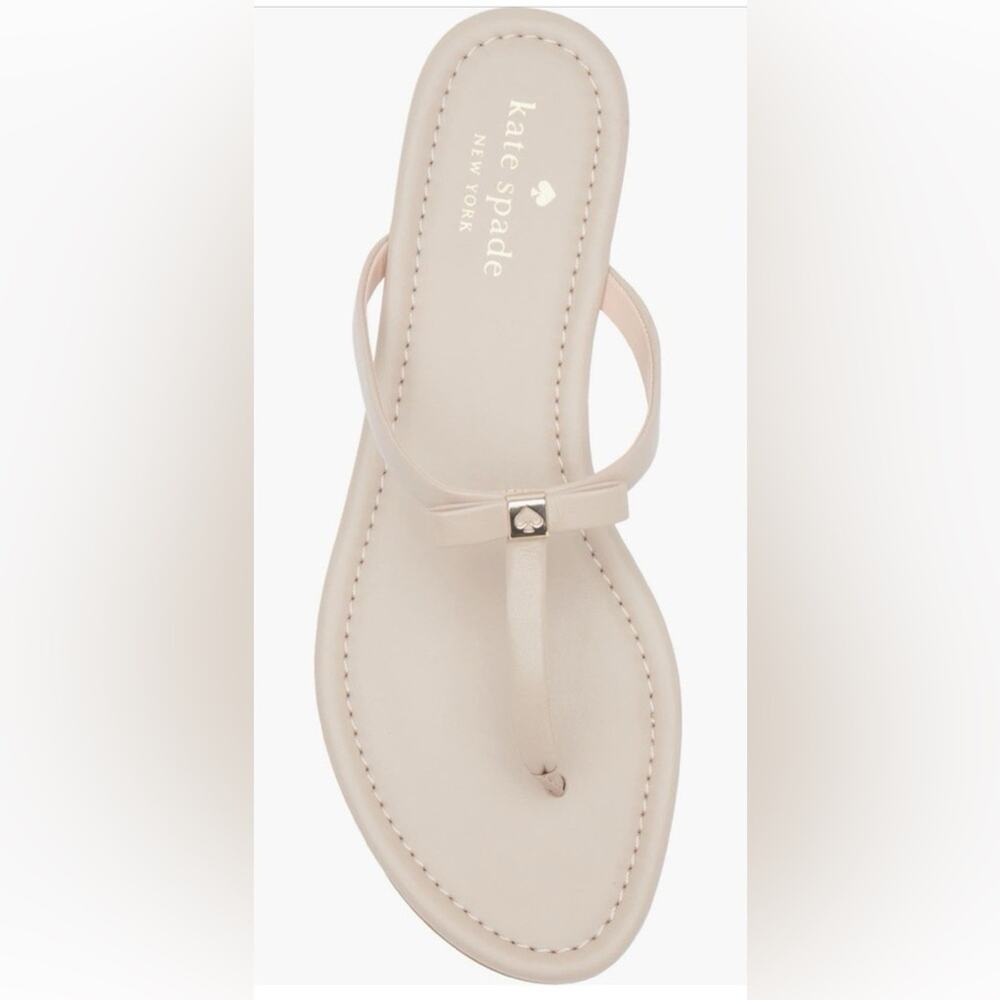 Kate Spade Napa Leather Penny Sandals in Parchment Color Size 10 New in Box